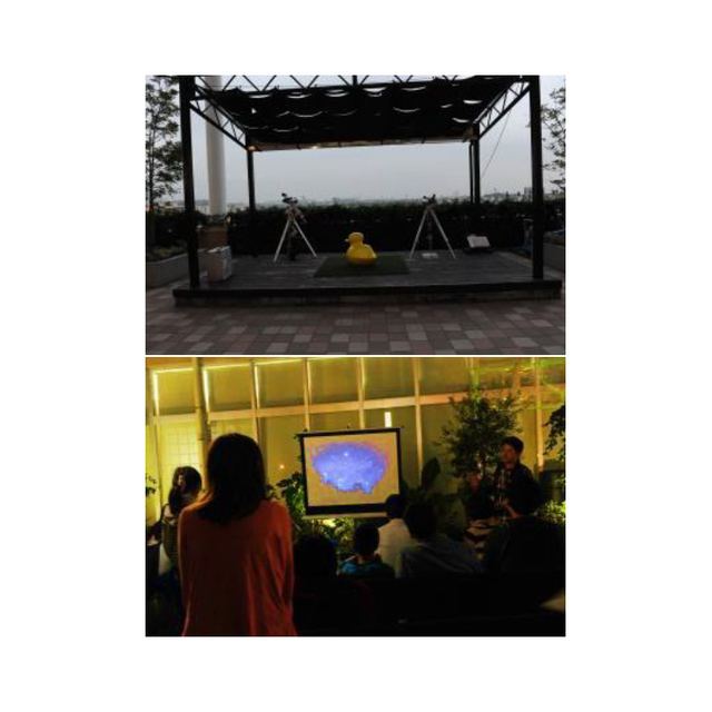 夏の夜空の観察会 (2)プロジェクターを使って宇宙や星の説明会.jpg